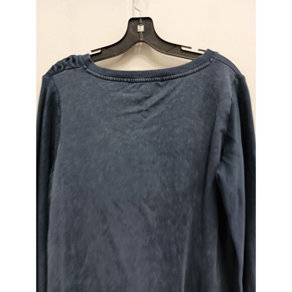 Natural Reflection Womens BOHO Sweatshirt Medium Blue Cable Knit Boxy Pullover - Picture 11 of 11